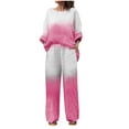 thumbnail image 1 of Aofany Women's 2 Piece Outfits Long Sleeve Top Wide Leg Pants Set Lounge Sets with Pockets, 1 of 5