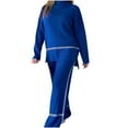 thumbnail image 1 of Aofany Women's 2 Piece Outfits Solid Sweatsuits Long Sleeve Pullover Sweatshirt Wide Leg Pants Tracksuit Set Lounge Set, 1 of 5