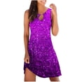 thumbnail image 1 of Aofany Women's A-line Dress Summer Sleeveless Sparkle Fashion Tank Dresses Knee-High Mini Dress, 1 of 4