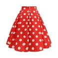 thumbnail image 1 of Aofany Women's Basic Versatile Mini Skater Skirt Stretchy Casual Flared Skirts Polka Printed Pleated Skirt, 1 of 6
