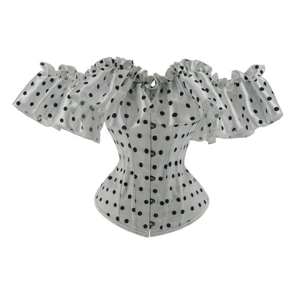 Aofany Women's Boned Corset Gothic Elegant Off Shoulder Jacquard Overbust Corset Top Sexy Shapewear