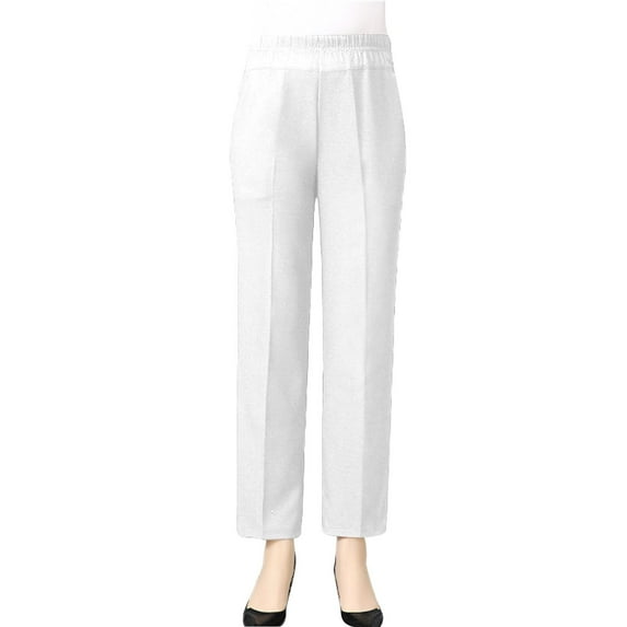 Aofany Women's Business Casual Pants Plus Size Solid High Waist Loose Straight Pants Summer Thin Comfy Trousers