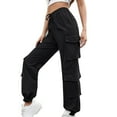 thumbnail image 1 of Aofany Women's Casual Cargo Pants High Waist Drawstring Multi-pockets Trousers Solid Color Fashion Pants, 1 of 5
