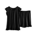 thumbnail image 1 of Aofany Women's Casual Homewear Sets Plus Size Loose Seeveless Crew Neck Ruched Ruffle Tank Tops with Shorts Solid Lounge Two-piece Suit, 1 of 9