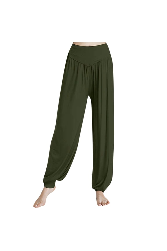 Women's Casual Sports Pants High Waist Solid Daily Loose Cuffed Pants Athletics Workout Yoga Trousers