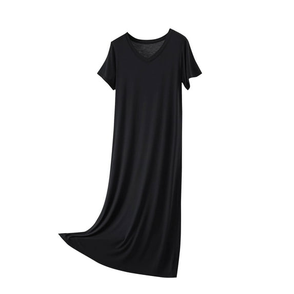 Aofany Women's Casual T-Shirt Dresses Summer Loose V Neck Short Sleeve Midi Dresses, Dresses for Women