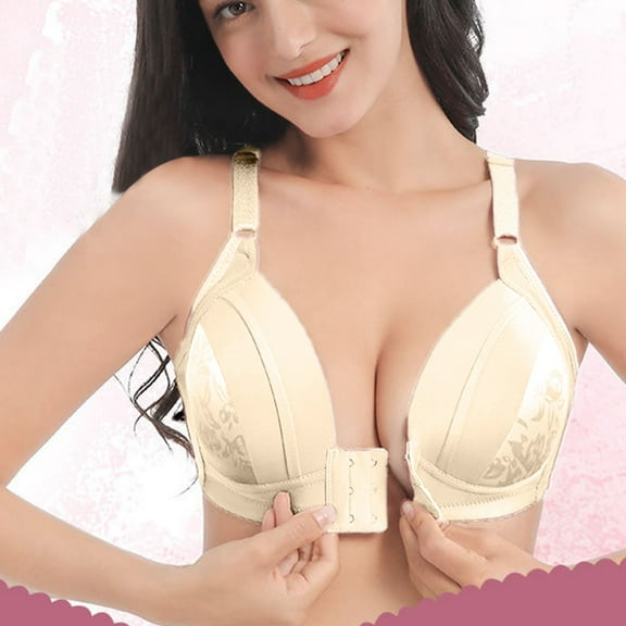 Aofany Women's Front Closure Wireless Bra Full Cup Bras for Women No Underwire Push Up Shaping Wire Free Everyday Bra
