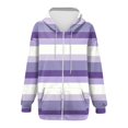 thumbnail image 1 of Aofany Women's Full Zip Up Hoodie Long Sleeve Lightweight Hooded Sweatshirts Fall Tops Stripes Fashion Pockets Jacket Coat, 1 of 3