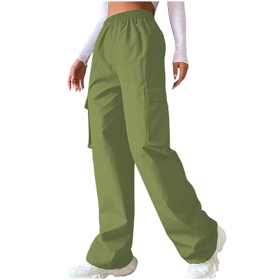 Aofany Women's Goth Cargo Pants Baggy Wide Leg Pants Y2k Vintage Casual Harajuku Trousers