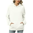 thumbnail image 1 of Aofany Women' s Hoodie Solid Color Long Sleeve Blouse Tops Pullover Casual Loose Sweatshirt with Pocket, 1 of 5