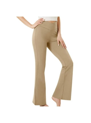 Liacowi Women's Boho High Waist Flare Pants Stretch Bell Bottom Yoga Pants  Hippie Flared Leggings 70s Palazzo Pants Trousers Plus Size S-3XL 
