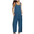 thumbnail image 1 of Aofany Women's Loose Adjustable Sleeveless Jumpsuit Fashion Solid Color Double Pocket Overalls Casual Wide Leg Rompers, 1 of 6