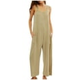 thumbnail image 1 of Aofany Women's Loose Adjustable Sleeveless Jumpsuit Fashion Solid Color Double Pocket Overalls Casual Wide Leg Rompers, 1 of 6