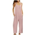 thumbnail image 1 of Aofany Women's Loose Adjustable Sleeveless Jumpsuit Fashion Solid Color Double Pocket Overalls Casual Wide Leg Rompers, 1 of 6