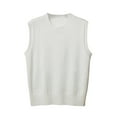 thumbnail image 1 of Aofany Women's New Warm Keeping Sweater Vest Fashion Round Neck Knitted Vest Solid Color Sleeveless Sweater Vest, 1 of 1