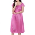 thumbnail image 1 of Aofany Women's Nightgowns Womens Long Loungewear Solid Color Silk Satin Short Sleeve Nightgowns, 1 of 2