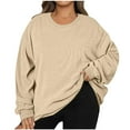 thumbnail image 1 of Aofany Women's Oversized Fall Winter Sweatshirts Long Sleeve Crew Neck Casual Solid Color Pullover Tops Shirts, 1 of 5
