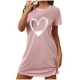 thumbnail image 1 of Aofany Women's Plus Size Nightgown Short Sleeve Nightshirt Print Nightdress Loose Casual Sleepwear, 1 of 4