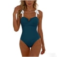 thumbnail image 1 of Aofany Women's Plus Size Ruched One Piece Bathing Suits Adjustable Straps Tummy Control 1 Piece Swimsuit Solid Color Swimwear for Women, 1 of 6