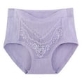 thumbnail image 1 of Aofany Women's Plus Size Solid Panties Lace Patchwork High Waist Leak Proof Cotton Crotch Briefs Underwear, 1 of 3