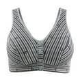 thumbnail image 1 of Aofany Women's Plus Size Vest Bra Comfortable Casual Steel Ring Free Thin Bras Stripe Printed Front Open Buckle Underwears, 1 of 2