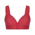 thumbnail image 1 of Aofany Women's Front Button Bra Wire Free Underwear One-Piece Bra Everyday Underwear Holiday Red M, 1 of 8