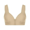thumbnail image 1 of Aofany Women's Plus Size Wire Free Bras Push Up Front Button Bra Solid Color Everyday Underwear, 1 of 8