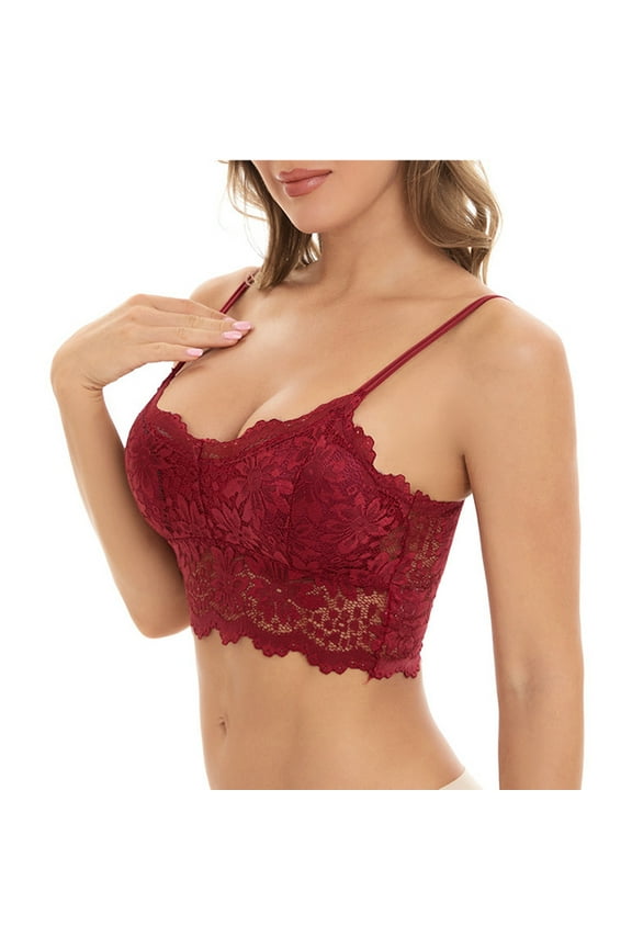 Women's Push Up Wireless Bra Sexy Full Cup Lace Bras for Women, Comfortable Wire Free Shaping Everyday Bra