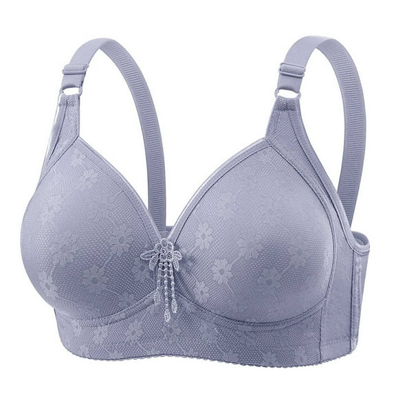Aofany Women's Push Up Wireless Bras 38B/C-44B/C Plus Size Comfort Everyday Bras Flower Print Underwire Free Bra