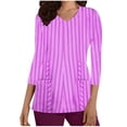 thumbnail image 1 of Aofany Women's Scrubs Tops Print 3/4 Sleeve Shirts Dressy V-Neck Healthcare Top Medical Workwear Tee with Pockets, 1 of 4