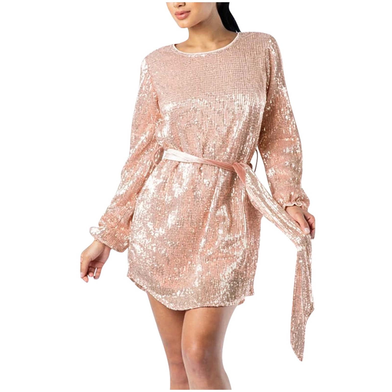 balloon sleeve glitter dress Pink Sequin Puff Sleeve Mini Dress – AX Paris US