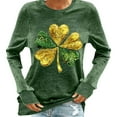 thumbnail image 1 of Aofany Women's St. Patrick's Day Long Sleeve Shirts Heart Shaped Shamrock Print T Shirt Comfortable Tops for Festive Celebrations, 1 of 4