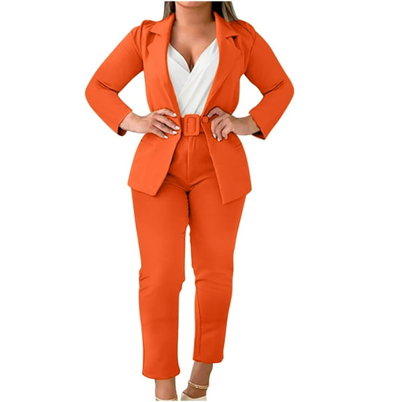 Aofany Women's Suit Sets Long Sleeve Solid Suit Pants 2024 Casual Elegant Business Suit Sets Two-piece Suit Hot Sale