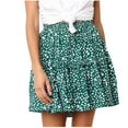 thumbnail image 1 of Aofany Women's Summer Short Skirts Print High Waist Ruffle Skirt Swing Beach Mini Skirt Cute Skirts for Teens, 1 of 8