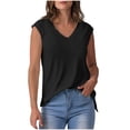 thumbnail image 1 of Aofany Women's Tank Tops Summer Fashion Solid Color V-Neck Sleeveless T-shirt Tops Blouse, 1 of 7