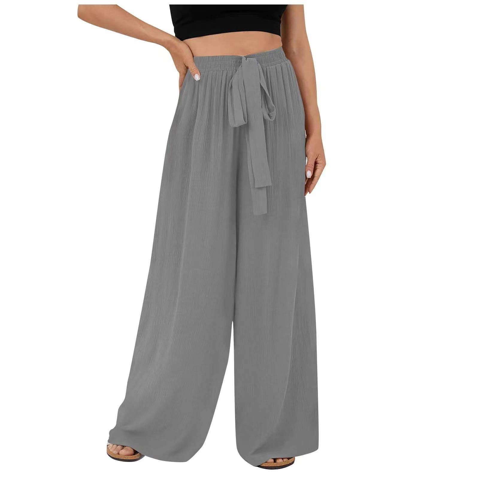 Aofany Women's Wide Leg Lounge Pants with Pockets Lightweight High ...