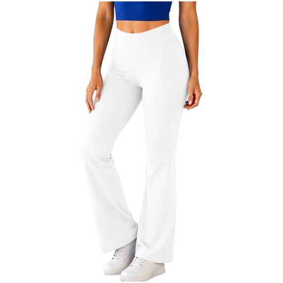 Aofany Womens Bootcut Yoga Pants with Pockets Flare Workout Legging High Waist Lightweight Bottoms Activewear