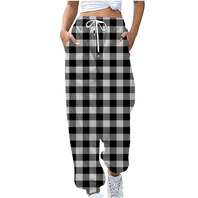 Plaid sweatpants womens hotsell