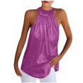 thumbnail image 1 of Aofany Womens Casual Solid Color Halter Tops Sleeveless Sequined Tank Blouses Tops Party Dress Top, 1 of 5