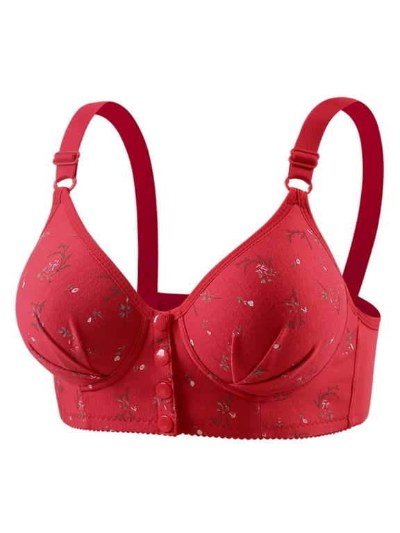 Womens Everyday Bras, Front Closure Bras for Women No Underwire Wireless Comfort Full Coverage Bra with Support, 36B/C-46B/C