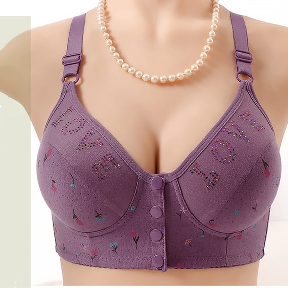 Aofany Womens Everyday Bras, Front Closure Bras for Women No Underwire Wireless Comfort Full Coverage Bra with Support, 36B/C-46B/C