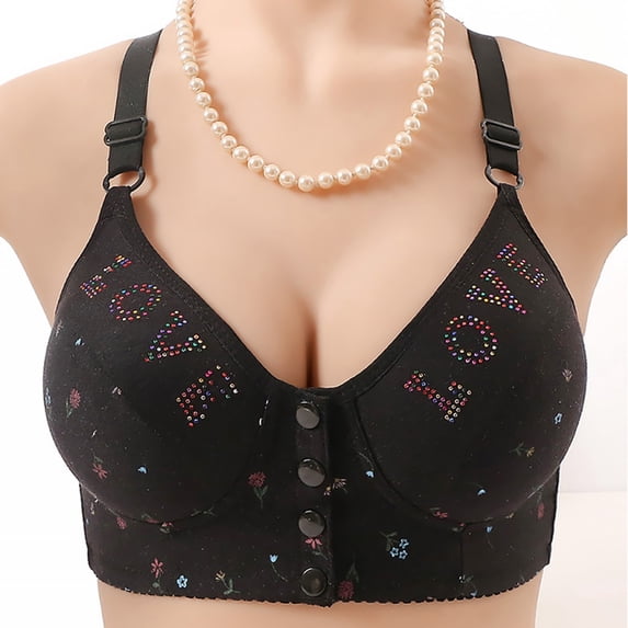Aofany Womens Everyday Bras, Front Closure Bras for Women No Underwire Wireless Comfort Full Coverage Bra with Support, 36B/C-46B/C