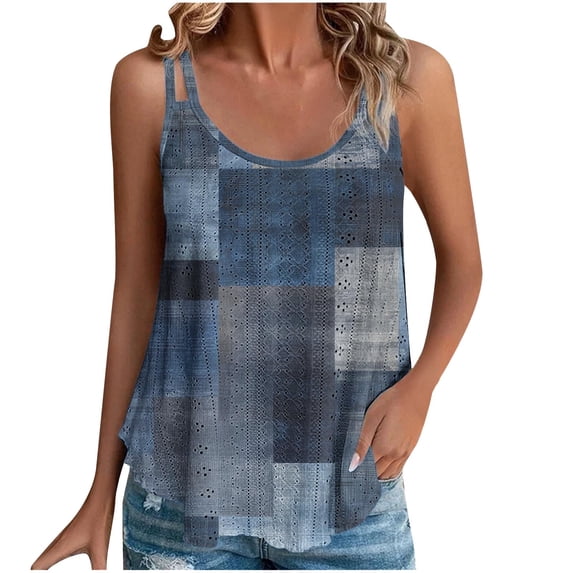 Aofany Womens Fashion Cami Tops Backless Vest for Women Strappy Flowy Tank Top Swing Vest Beach Summer Tops Cute Printed Tanks