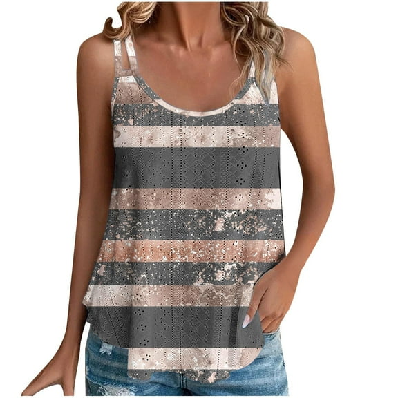 Aofany Womens Fashion Cami Tops Backless Vest for Women Strappy Flowy Tank Top Swing Vest Beach Summer Tops Cute Printed Tanks