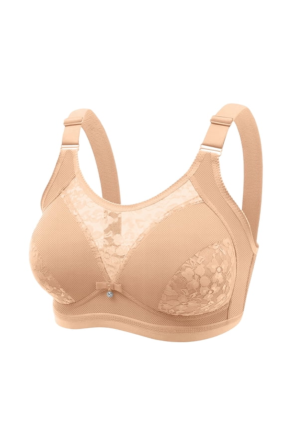 Womens Full Coverage Bras, Bras for Women Plus Size, Push Up T Shirt Bra with No Underwire & Wide Strap for Heavy Breast, 36B/C-44B/C