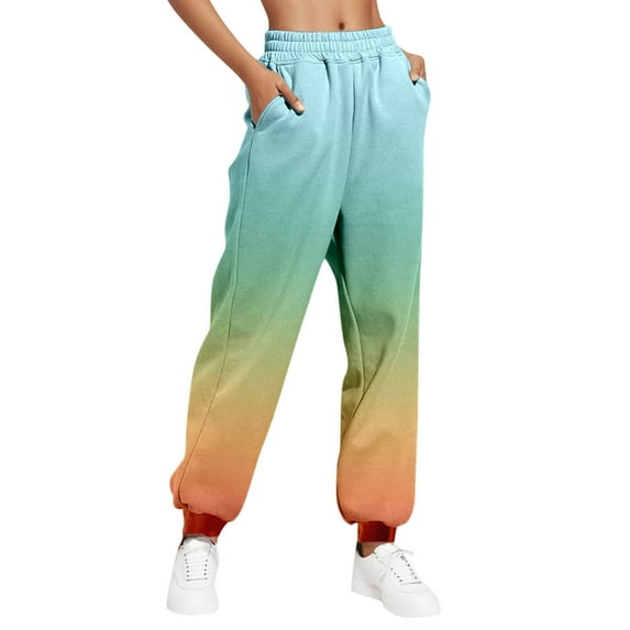 Aofany Womens Gradient Sweatpants Casual Loose Trousers With Pockets High Waist Pants