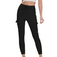 thumbnail image 1 of Aofany Womens Leggings Solid Color Elastic Waisted Pockets Yoga Pants Straight Leg Slim Sweatpants, 1 of 3