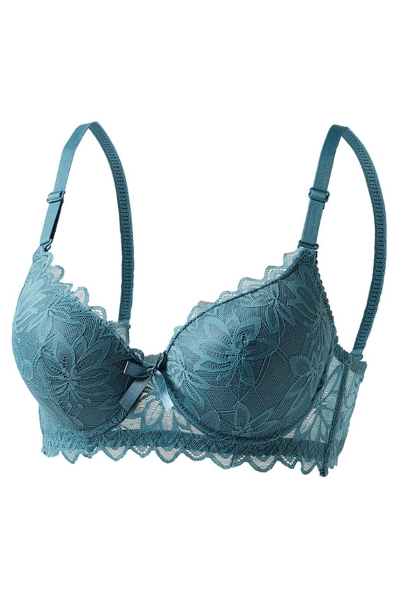 Womens Lightly Padded Underwire T-Shirt Bra Full Coverage Supportive Bras Push Up Lace Bras for Comfort Daily Wear, Adjustable Spaghetti Strap, 36B/C-42B/C