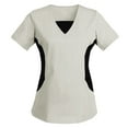 thumbnail image 1 of Aofany Womens Nursing Scrub Tops Color Block Working Uniform Short Sleeve V-Neck Workwear Blouse T-shirt with Pockets Womens Scrubs, 1 of 3