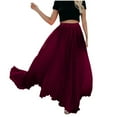 thumbnail image 1 of Aofany Womens Pleated Maxi Skirt High Waist Fold Solid Vintage Swing Skirts Loose Casual Long Skirts, 1 of 4